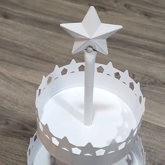 White 3 Tiered Star Metal Organizer - Picture 2 of 3